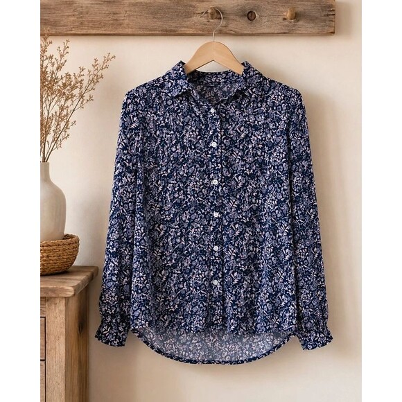 Route 66 Tops - Blue floral blouse